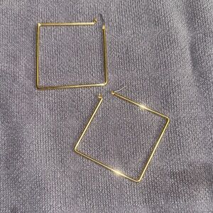 Large Gold Square Hoop Earrings